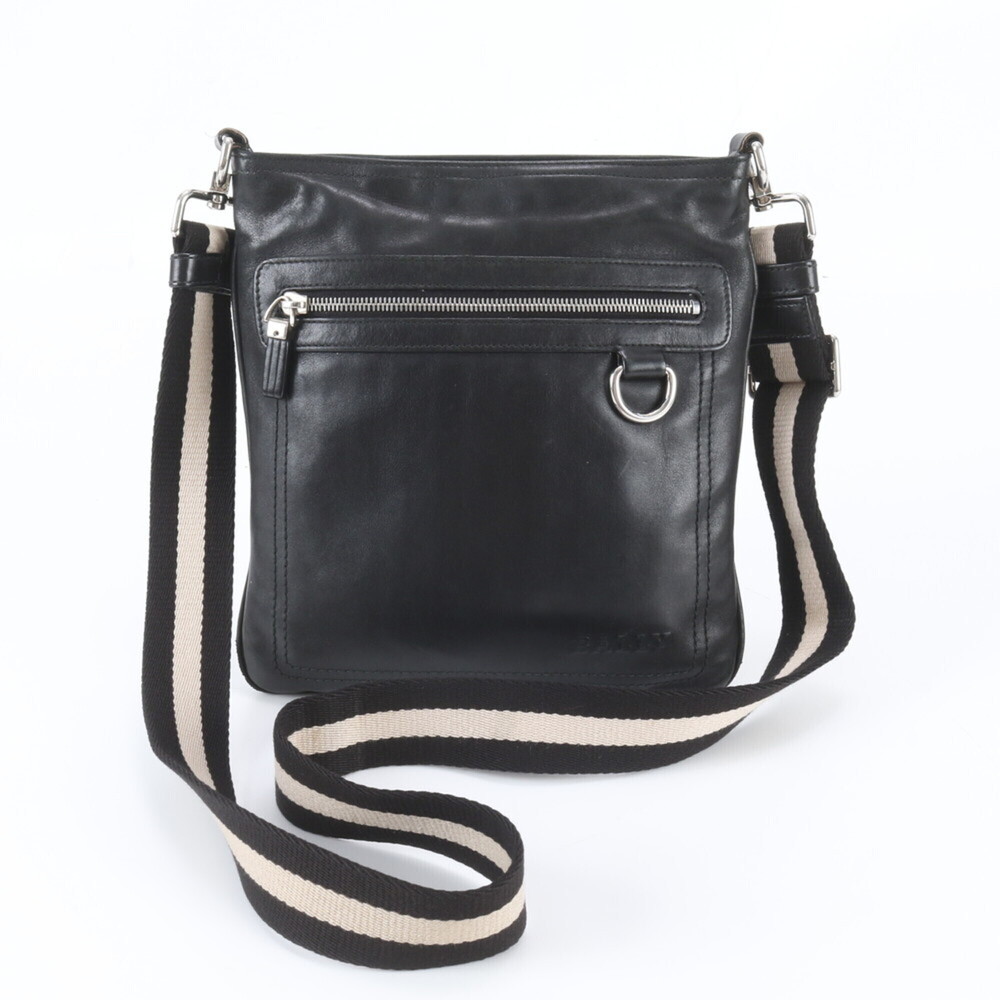 Bally Leather Shoulder Bag Messenger Tote Black Men's